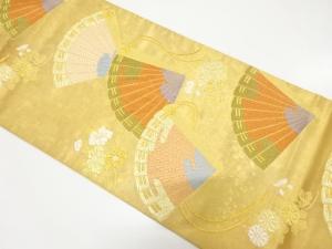 引箔　佐賀錦　桧扇小袖文織り出し　袋帯